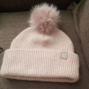 Victoria's Secret Blush Knit Hat with Pom-Pom